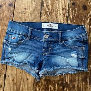 Hollister super short distressed jean shorts sz 0